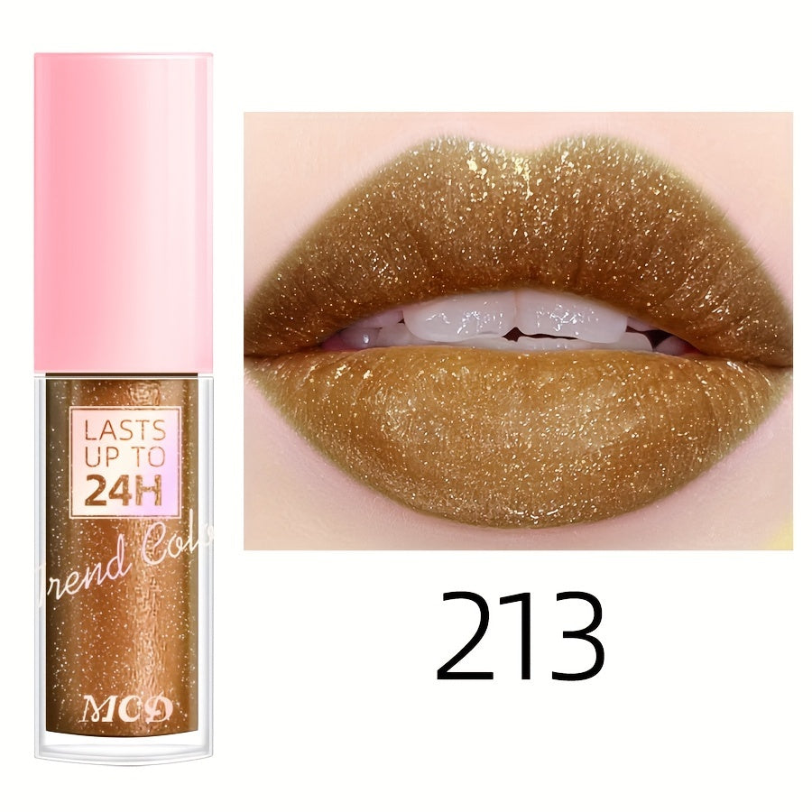 Glitter Lip Glaze Long Lasting Waterproof Liquid Lipstick Dewy Finish Lip Oil Lip Tint Moisturizing Lip Balm Highly Pigmented For Music Festival