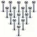 15pcs Minimalist Stainless Steel Flat Base Lip Studs, Ear Studs, Tongue Studs For Men For Daily Use