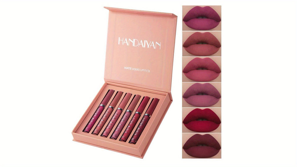 6pcs Matte Liquid Lipstick Makeup Set, Matte Liquid Long-Lasting Wear Non-Stick Cup Not Fade Waterproof Lip Gloss