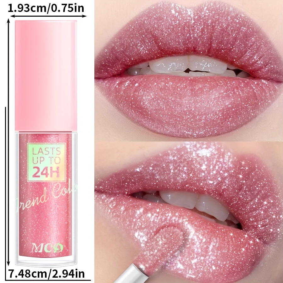Glitter Lip Glaze Long Lasting Waterproof Liquid Lipstick Dewy Finish Lip Oil Lip Tint Moisturizing Lip Balm Highly Pigmented For Music Festival