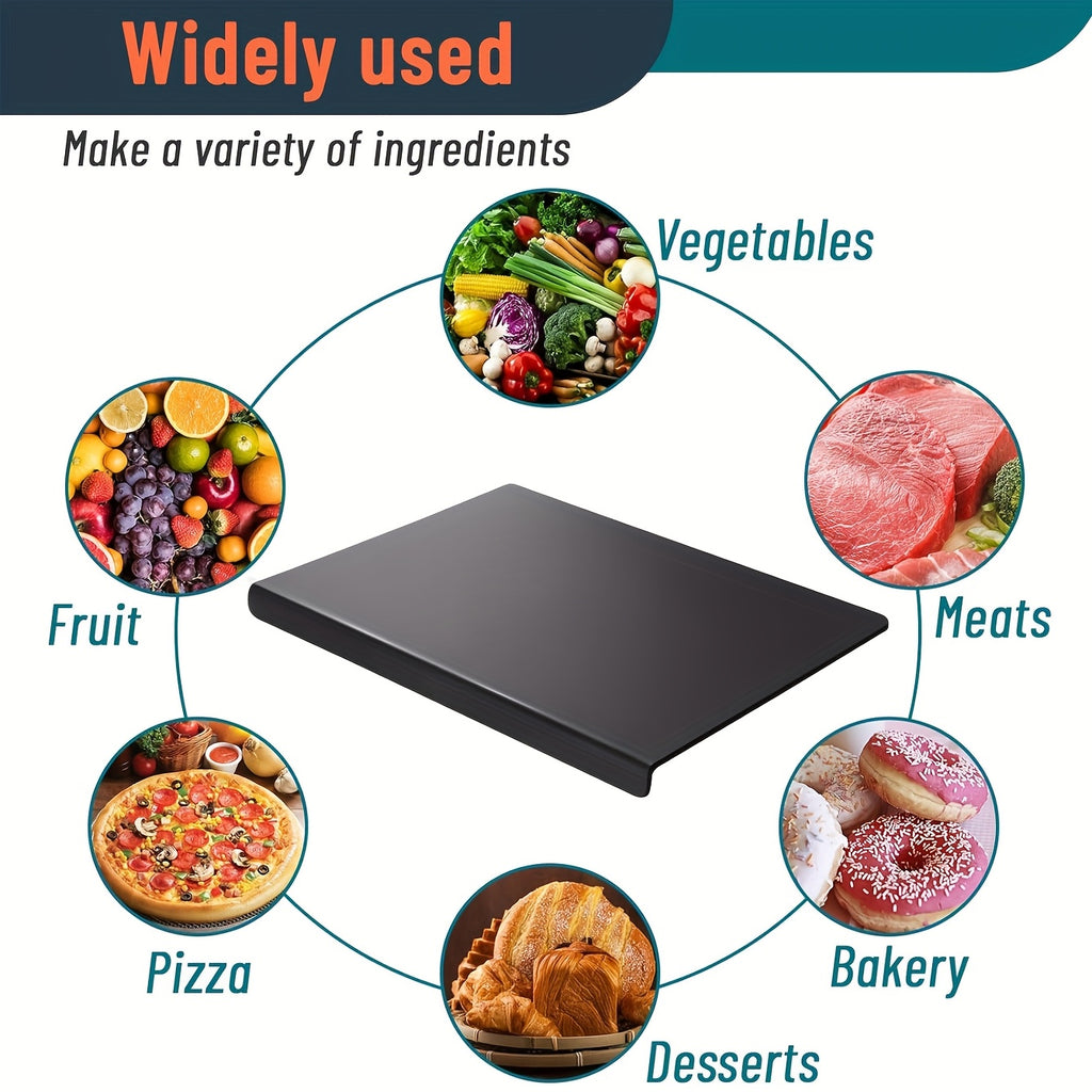 Large Black High-Tenacity PET Cutting Board with Protective Lip - Food-Safe Durable Countertop Protector for Kitchen Essentials, Scratch-Resistant Easy-Clean Design, Ideal for Holiday Gifts (Labor Day, Easter, Mother’s Day)