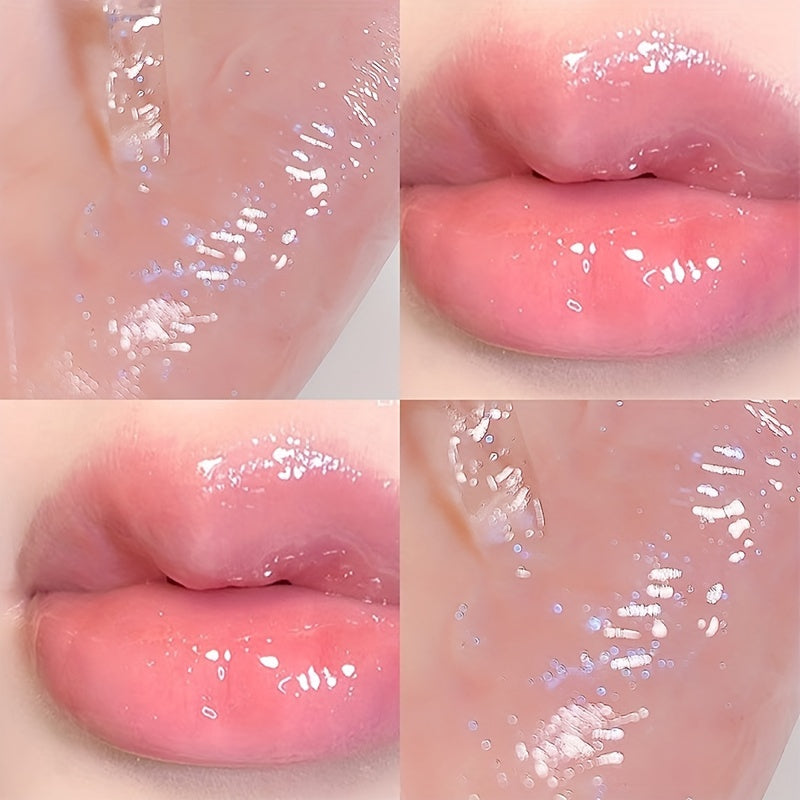 6-Color Watery Glossy Lip Gloss Moisturizing Transparent Glass Mirror Lip Oil Stacking Apply Natural Waterproof Sweatproof Not Take Off Makeup