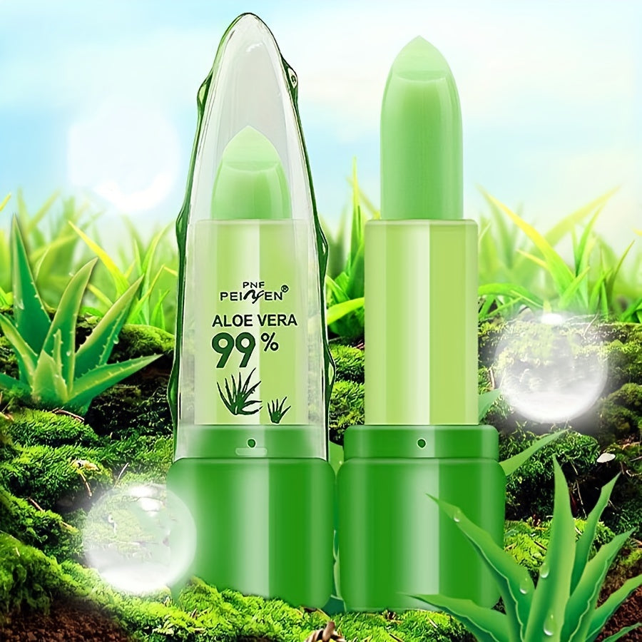 Aloe Vera Lip Balm, Magic Temperature Color Change Lipstick, Hydrating & Moisturizing, Long Lasting Care Lipstick For Women Girls With Plant Squalane