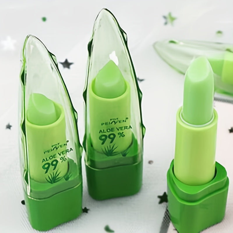 Aloe Vera Lip Balm, Magic Temperature Color Change Lipstick, Hydrating & Moisturizing, Long Lasting Care Lipstick For Women Girls With Plant Squalane