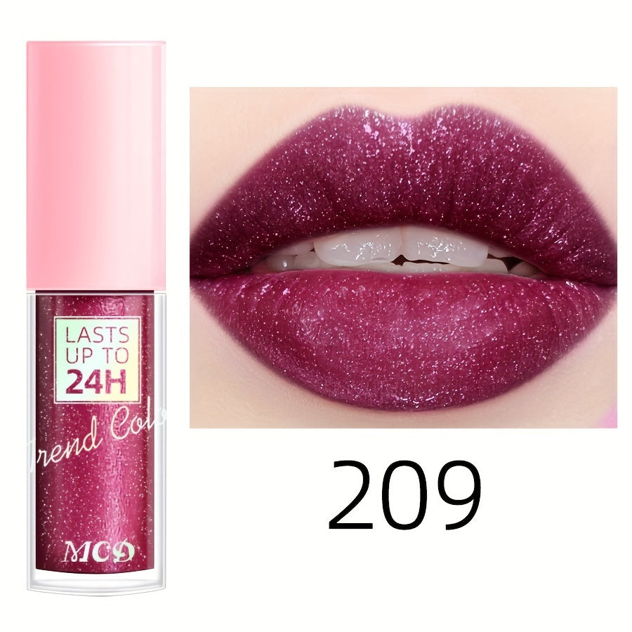 Glitter Lip Glaze Long Lasting Waterproof Liquid Lipstick Dewy Finish Lip Oil Lip Tint Moisturizing Lip Balm Highly Pigmented For Music Festival
