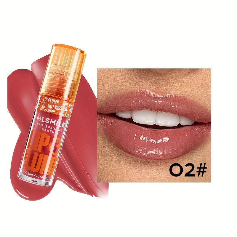1pc Lip Plumper Gloss, 0.16 Fl Oz Each, 6 Colors, Moisturizing & Volumizing Lip Serum, Shiny Finish, Natural Lip Makeup Enhancer Kit