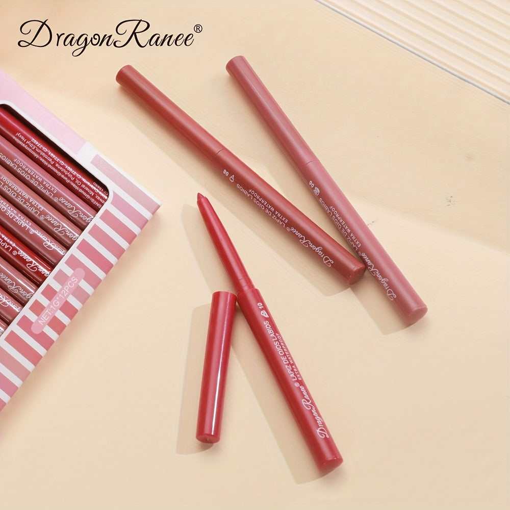 Long-Lasting Matte Velvet Lip Pencil - Waterproof Lip Liner Pencil for Women - Automatic Twist-Up Lip Contour in Rosewood Soft Pink Shade