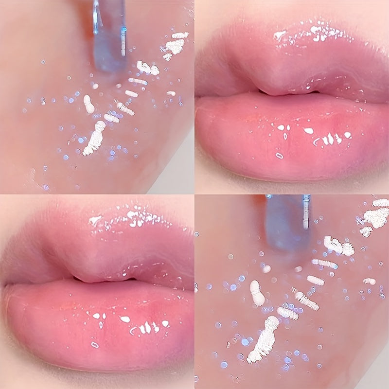 6-Color Watery Glossy Lip Gloss Moisturizing Transparent Glass Mirror Lip Oil Stacking Apply Natural Waterproof Sweatproof Not Take Off Makeup