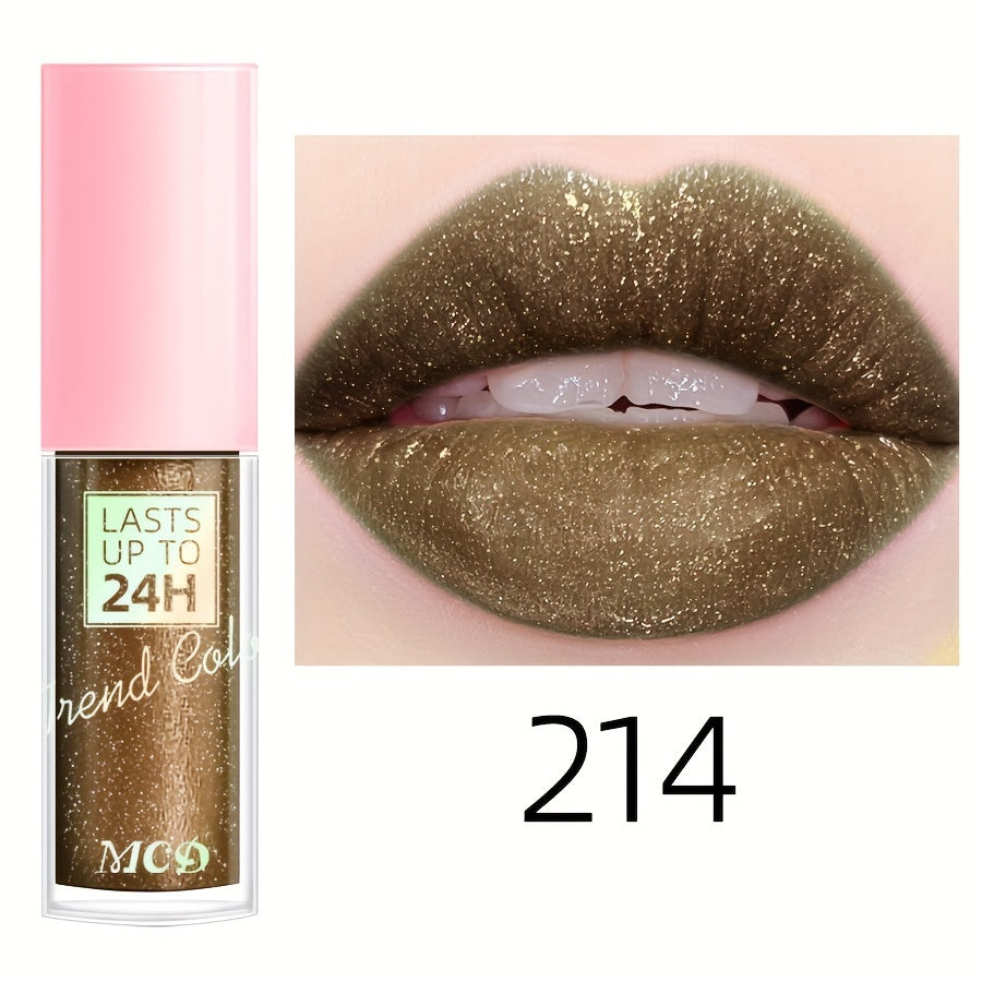 Glitter Lip Glaze Long Lasting Waterproof Liquid Lipstick Dewy Finish Lip Oil Lip Tint Moisturizing Lip Balm Highly Pigmented For Music Festival