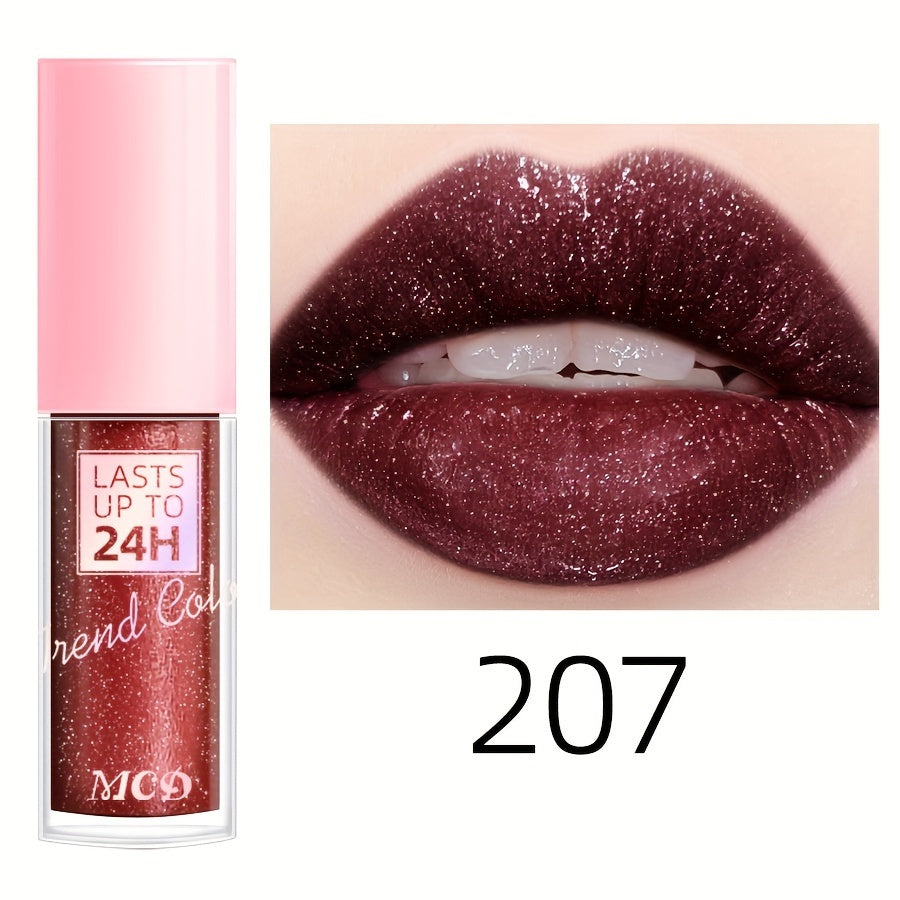 Glitter Lip Glaze Long Lasting Waterproof Liquid Lipstick Dewy Finish Lip Oil Lip Tint Moisturizing Lip Balm Highly Pigmented For Music Festival