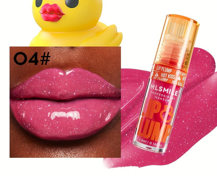 1pc Lip Plumper Gloss, 0.16 Fl Oz Each, 6 Colors, Moisturizing & Volumizing Lip Serum, Shiny Finish, Natural Lip Makeup Enhancer Kit