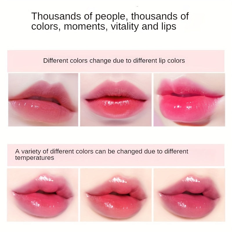 Enchanting Flower Petal Temperature-Responsive Lip Gloss - Deeply Moisturizing, Color-Transforming, Non-Transfer Formula with Crystal Clear Water-Gloss Finish - Perfect for Autumn and Winter
