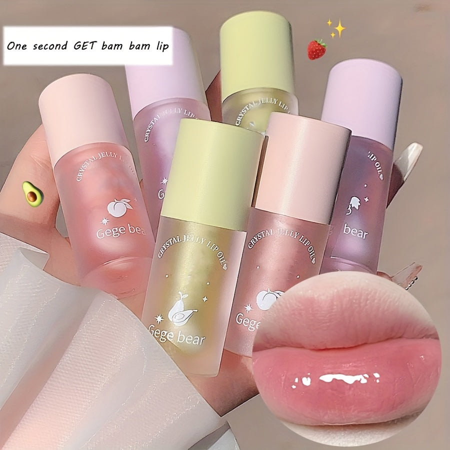 Peach Flavor Plumping Lip Gloss - Lip Glosses with Moisturizing, Water Glow Crystal Jelly Formula, Fading Lip Lines, and Valentine's Day Gift Idea for Music Festival Goers
