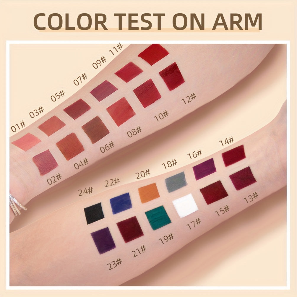 24 Colors Matte Lip Gloss, Long-Lasting, Smudge-Proof, Non-Sticky Lip Stain Valentine's Day Gifts, Ideal For Mardi Gras