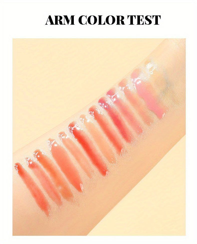 12 Colors Pearlescent Moisturizing Lip Gloss - Lustrous Mirror Nude Lip Stain with Natural Lip Oil for Valentine's Day Gifts