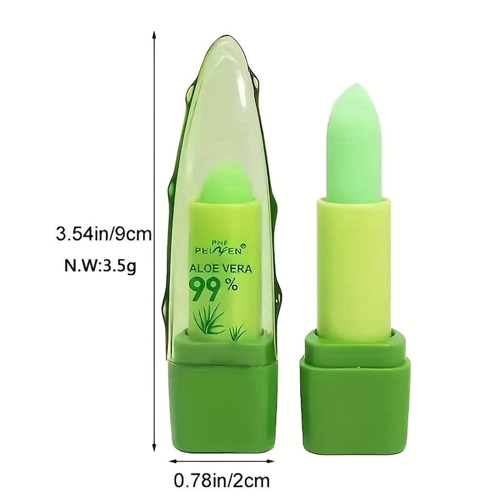 Aloe Vera Lip Balm, Magic Temperature Color Change Lipstick, Hydrating & Moisturizing, Long Lasting Care Lipstick For Women Girls With Plant Squalane