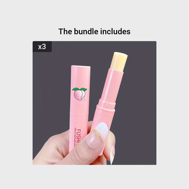 Peach Color Changing Lip Balm, Moisturizing And Hydrating, Lightening Lip Lines, Anti Dryness And Chapped Lip Lotion Valentine's Day Gifts Contain Plant Squalane