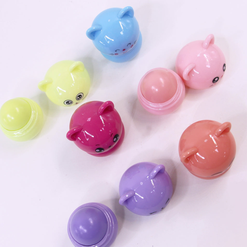 Glossy Multicolor Lip Balm for Soft, Hydrated Lips - All-Skin Friendly with Kitty Charm Packaging, Ideal Valentine’s Gift