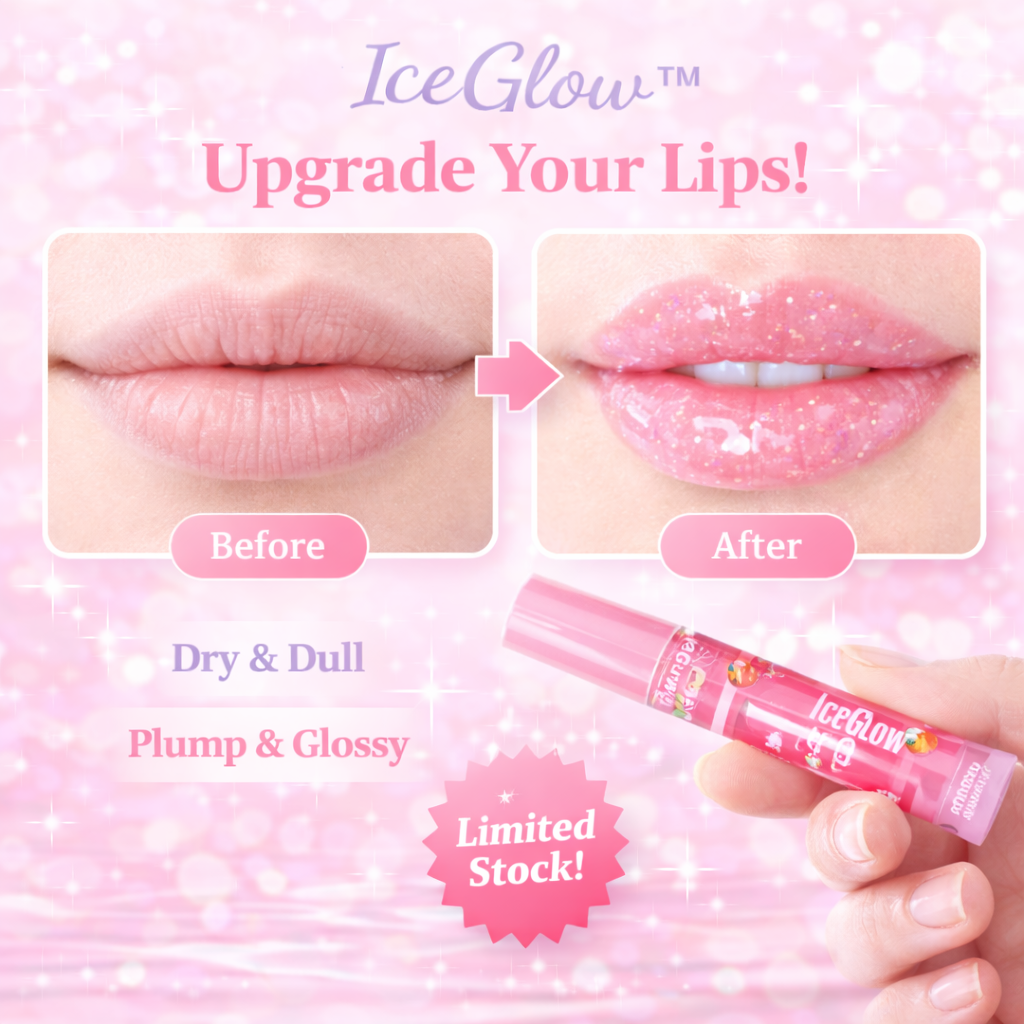 IceGlow™ Lip Gloss Trio – Hydrating & Long-Lasting Shine