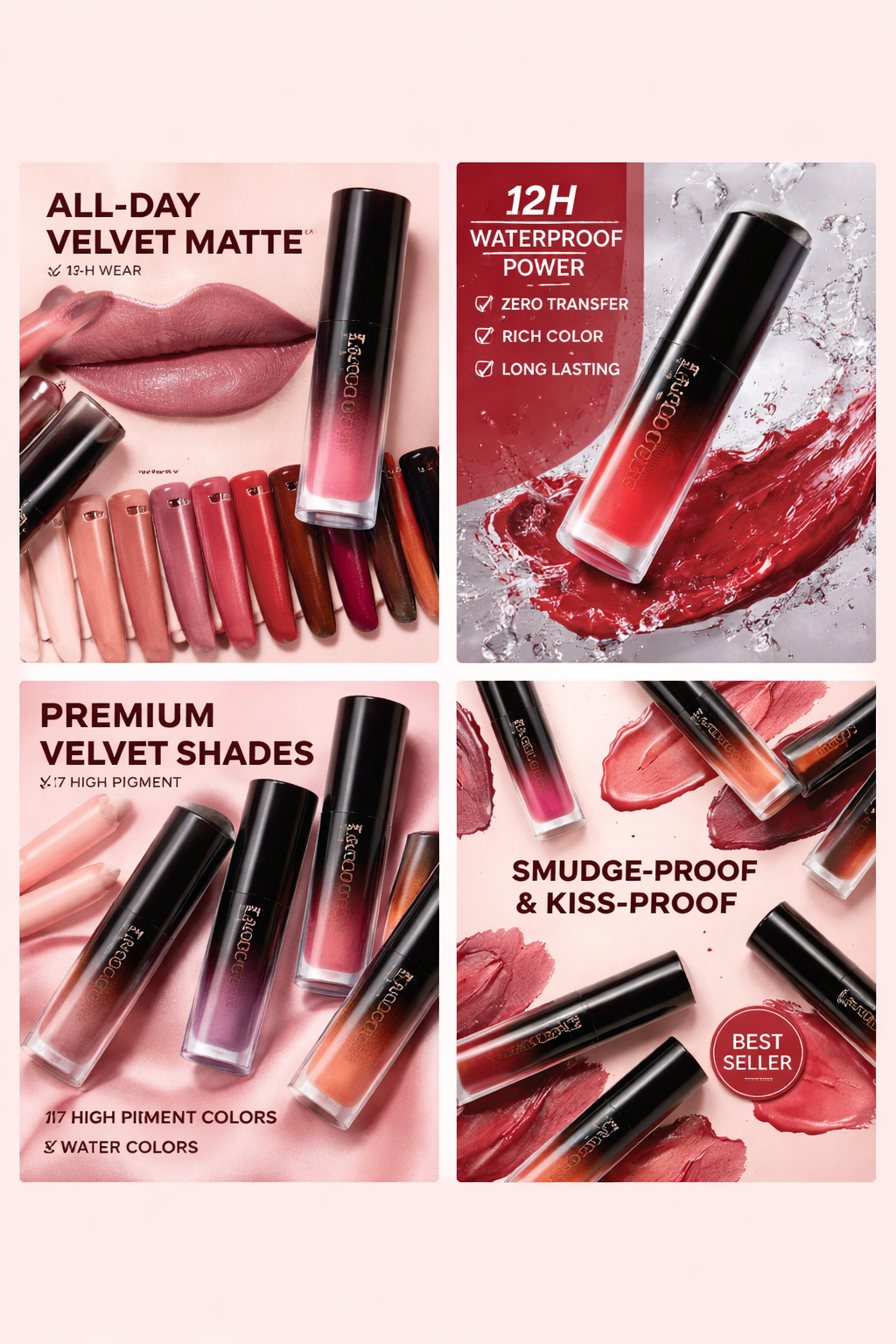 IceGlow™ Velvet Lock Lip Stain – 12H Waterproof Matte Finish