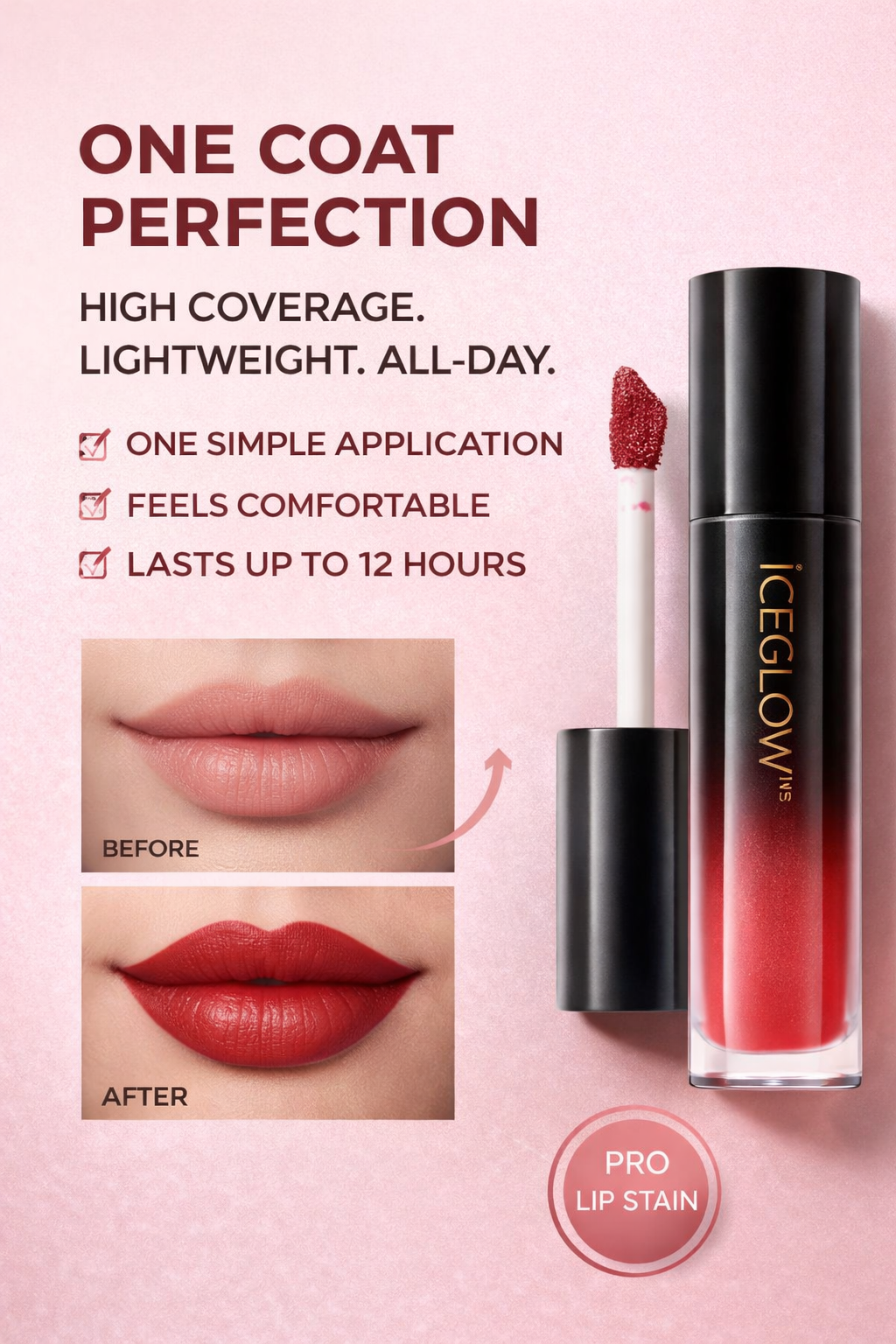 IceGlow™ Velvet Lock Lip Stain – 12H Waterproof Matte Finish